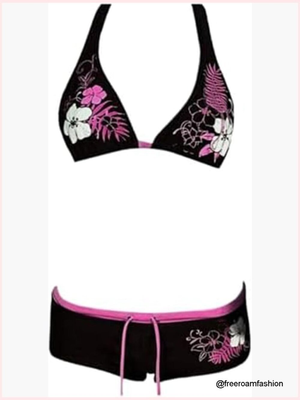 Y2K Halter Bikini Set - Triangle Top & Hipster Bottom - Going Out Outfit